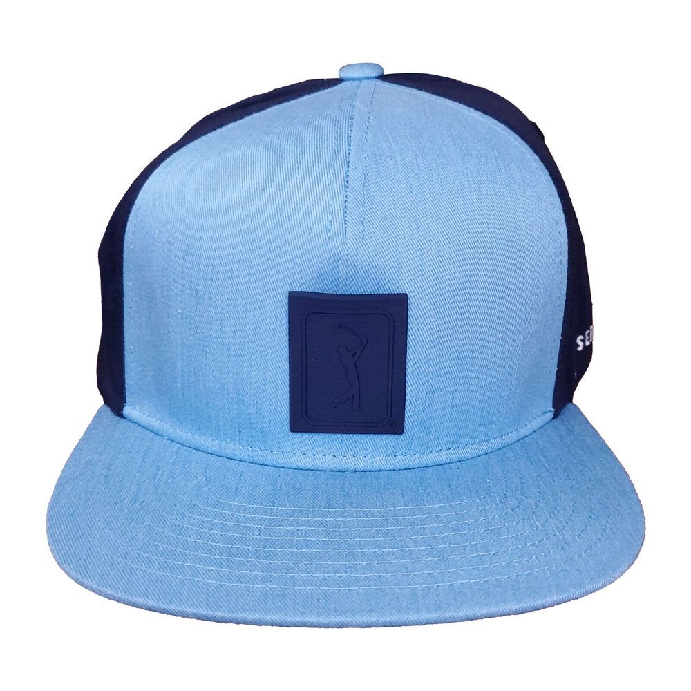 PGA Golf Tour Snapback Hat‎ Cap 3D Logo Blue Navy Performance Fabric NWT
